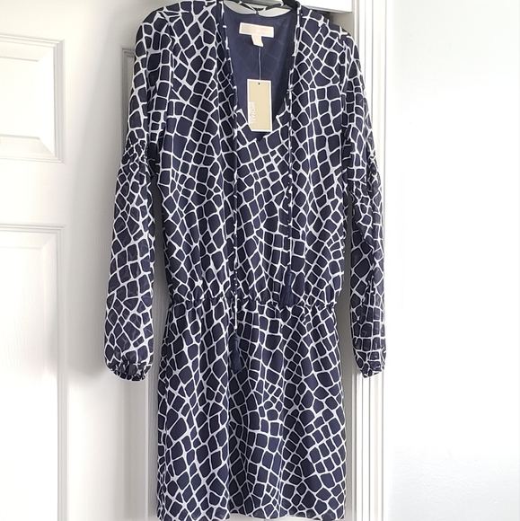 NWT! MK Navy Print Dress - Picture 2 of 6
